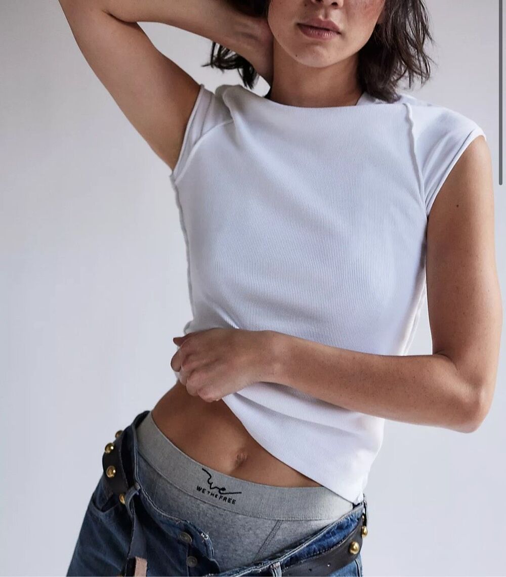 Free People X we the free Ever Had Tee White T-Shirt Women’s LG NEW